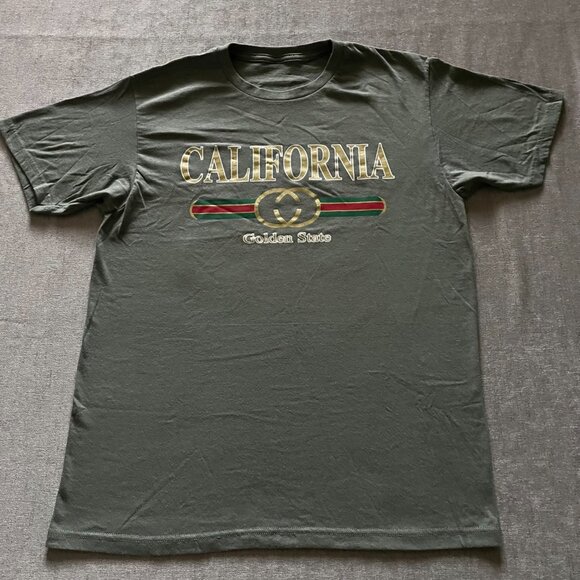 California The Golden State T Shirt Unisex Size Small Gray Graphic GG Logo - Picture 1 of 5